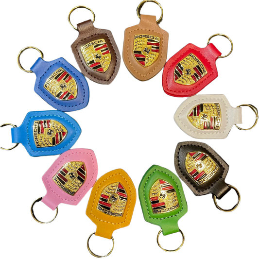 Premium Genuine Leather Porsche Keychain - Pick 2