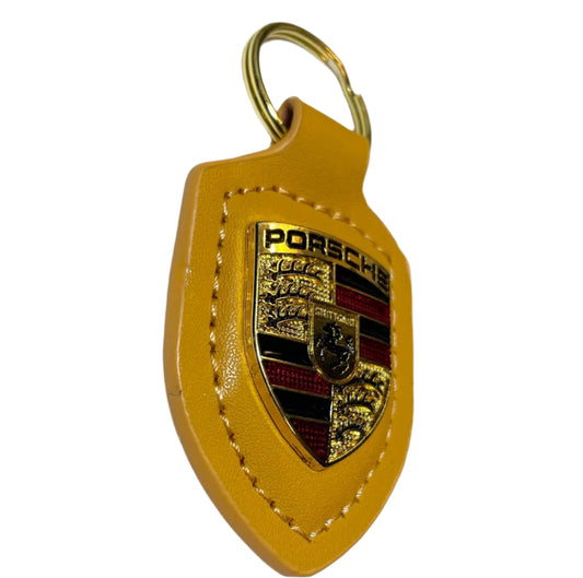 Premium Genuine Leather Porsche Keychain