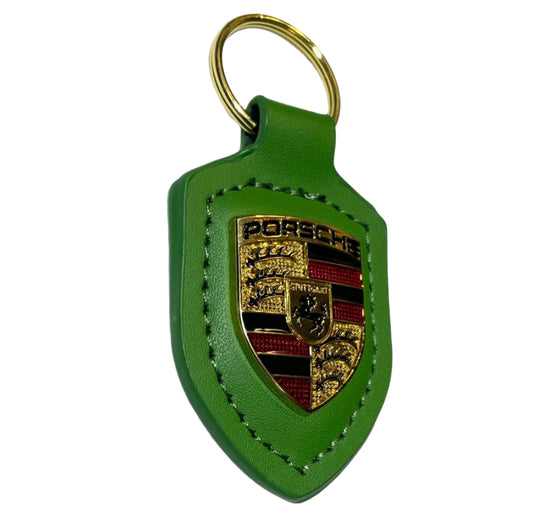 Premium Genuine Leather Porsche Keychain