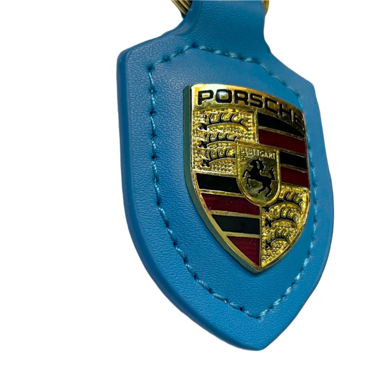Premium Genuine Leather Porsche Keychain