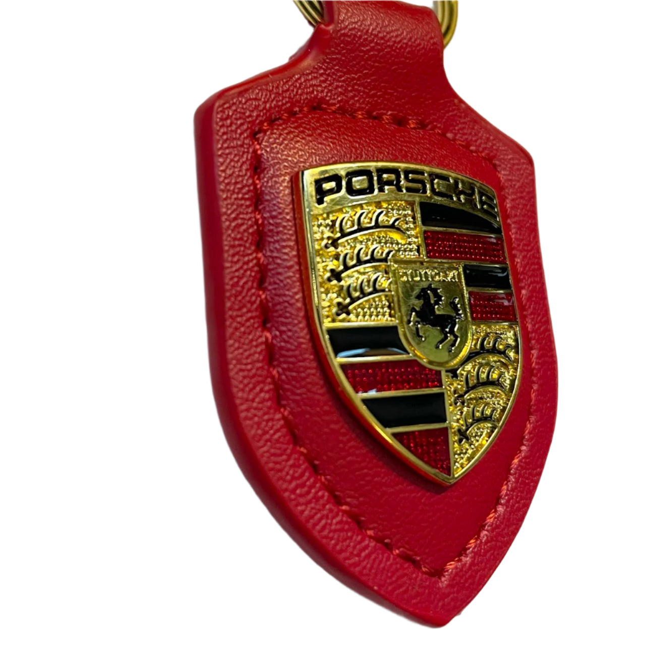 Premium Genuine Leather Porsche Keychain
