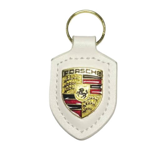 Premium Genuine Leather Porsche Keychain