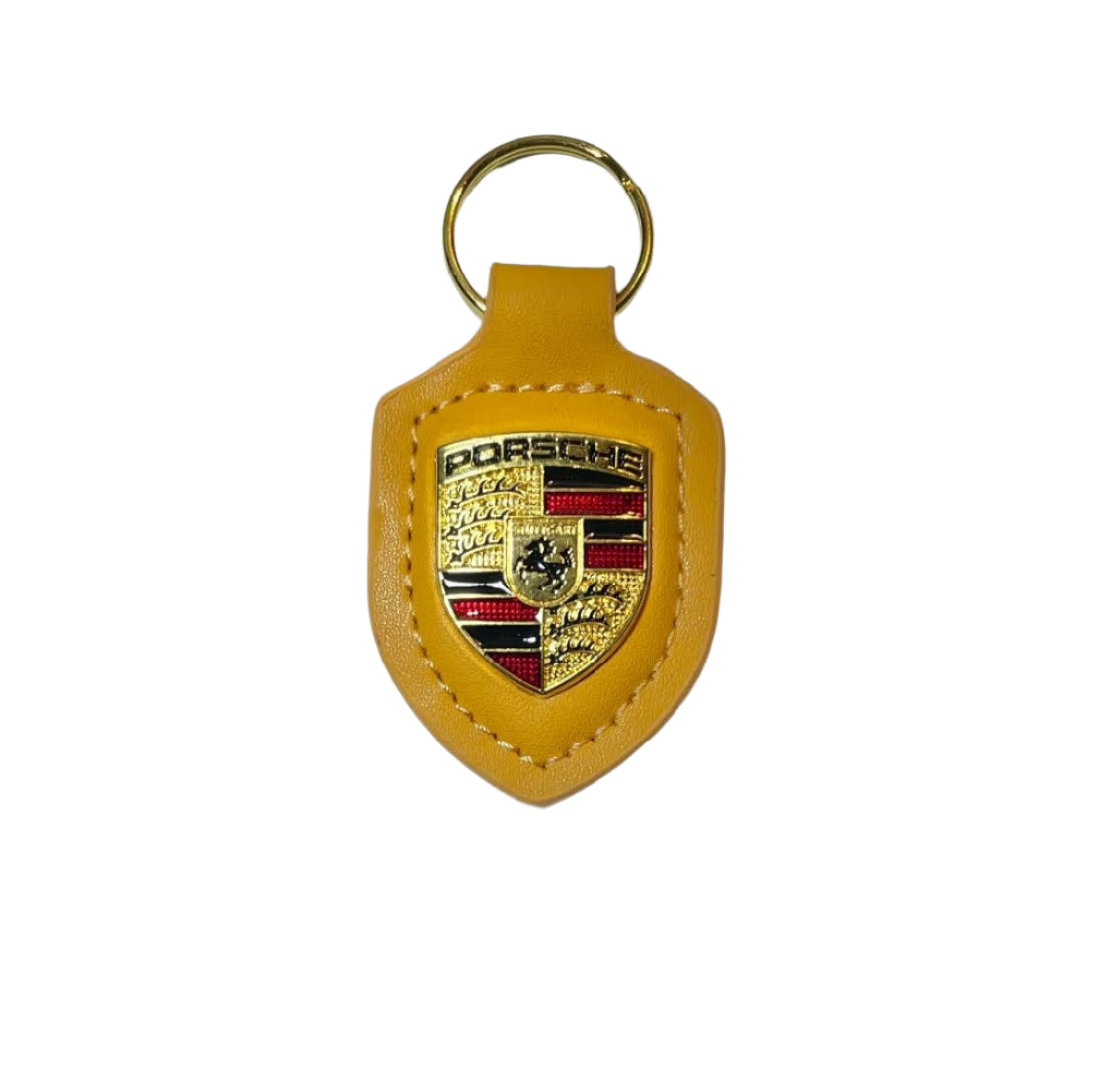 Premium Genuine Leather Porsche Keychain